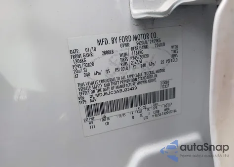 2010 Lincoln Mkx из США, поврежденный, VIN 2LMDJ6JC3ABJ23429